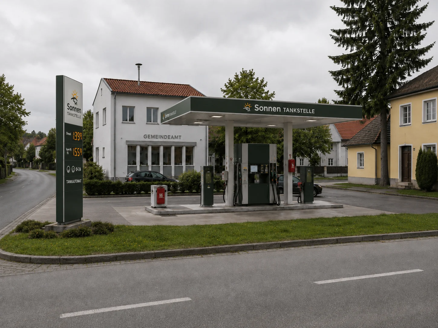 Visualisierung der modernisierten Sonnen Tankstelle